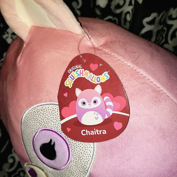 Squishmallows 14" Chaitra Purple Lemur HEARTS Valentines 2023 Kellytoy NWT - Picture 6 of 7